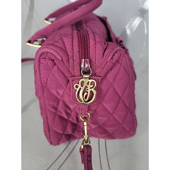 Vera Bradley Pink Quilted Duffel Shoulder Bag Purse Travel Tote Hawthorn Handbag - Picture 6 of 15